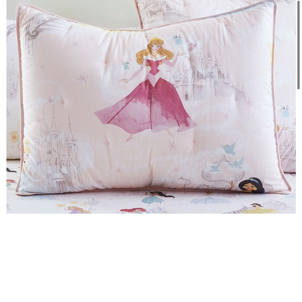Disney Princess Pink and White Pillowcase Pottery barn kids